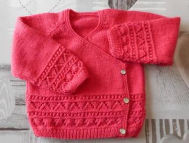 gilet croisé rose1